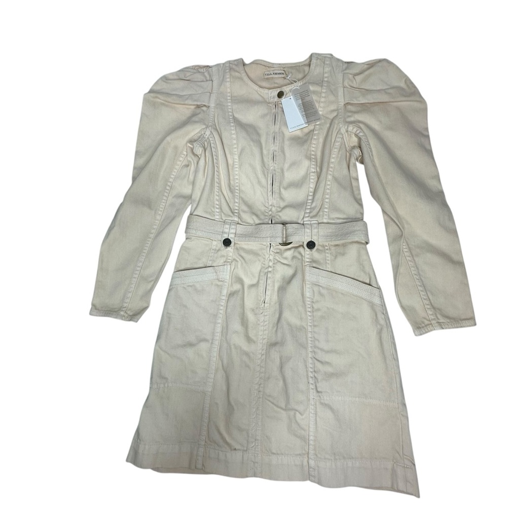 NWT Ulla Johnson Belted Cori Mini Denim Dress in Oat 4 - Picture 7 of 15